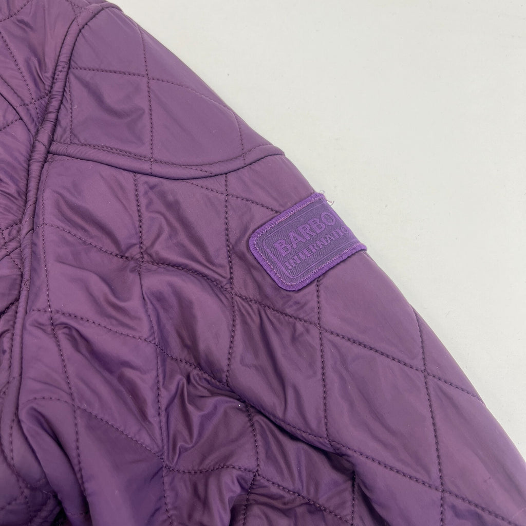 Barbour International Women's Quilted Jacket in Purple size 14 Fleece Lined