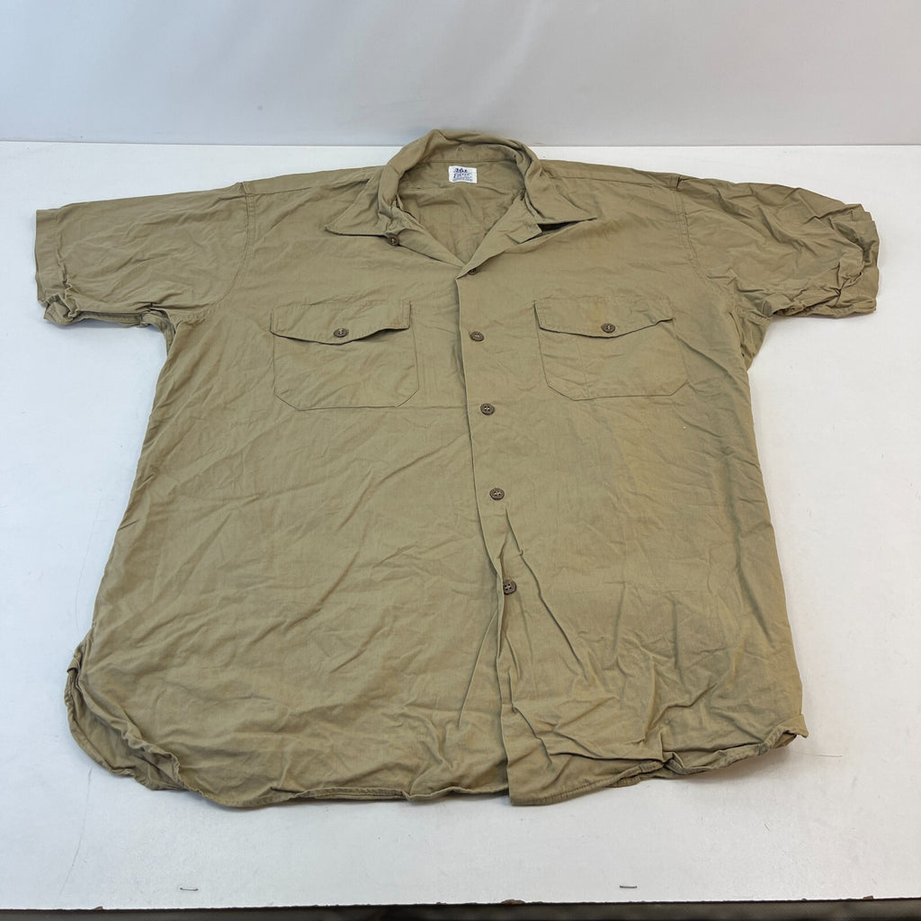 Vintage Elbeco US Marines USMC Workwear Twill Shirt Short Sleeve Military XL
