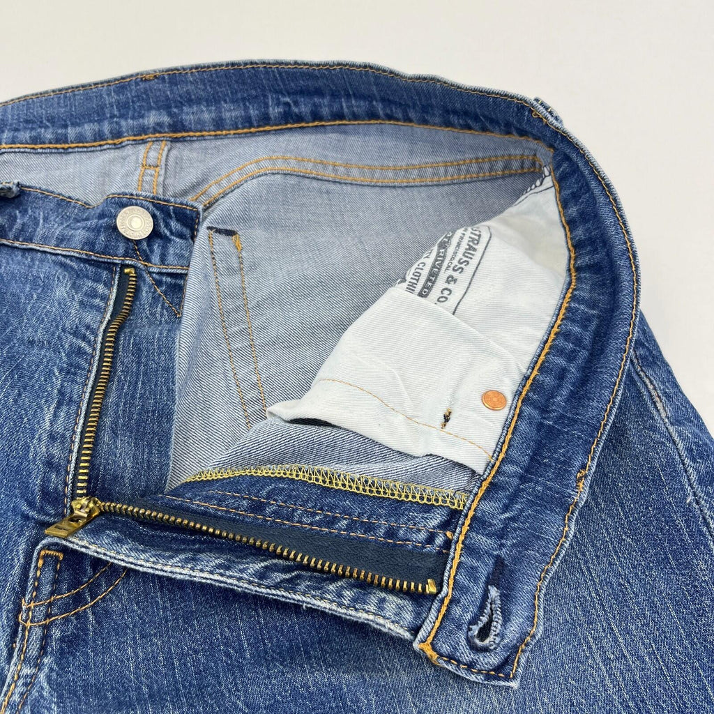 Levis 511 Premium Big E Slim Fit Jeans W34 L32 Blue Denim Straight Leg Mens