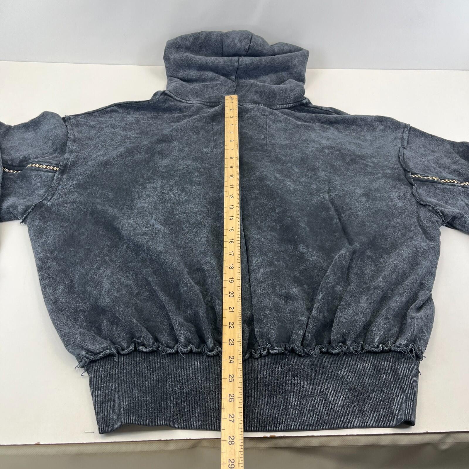 Drop Dead Distressed Look Grey Hoodie Zip Sleeves 100% Cotton Streetwear UK 2XL