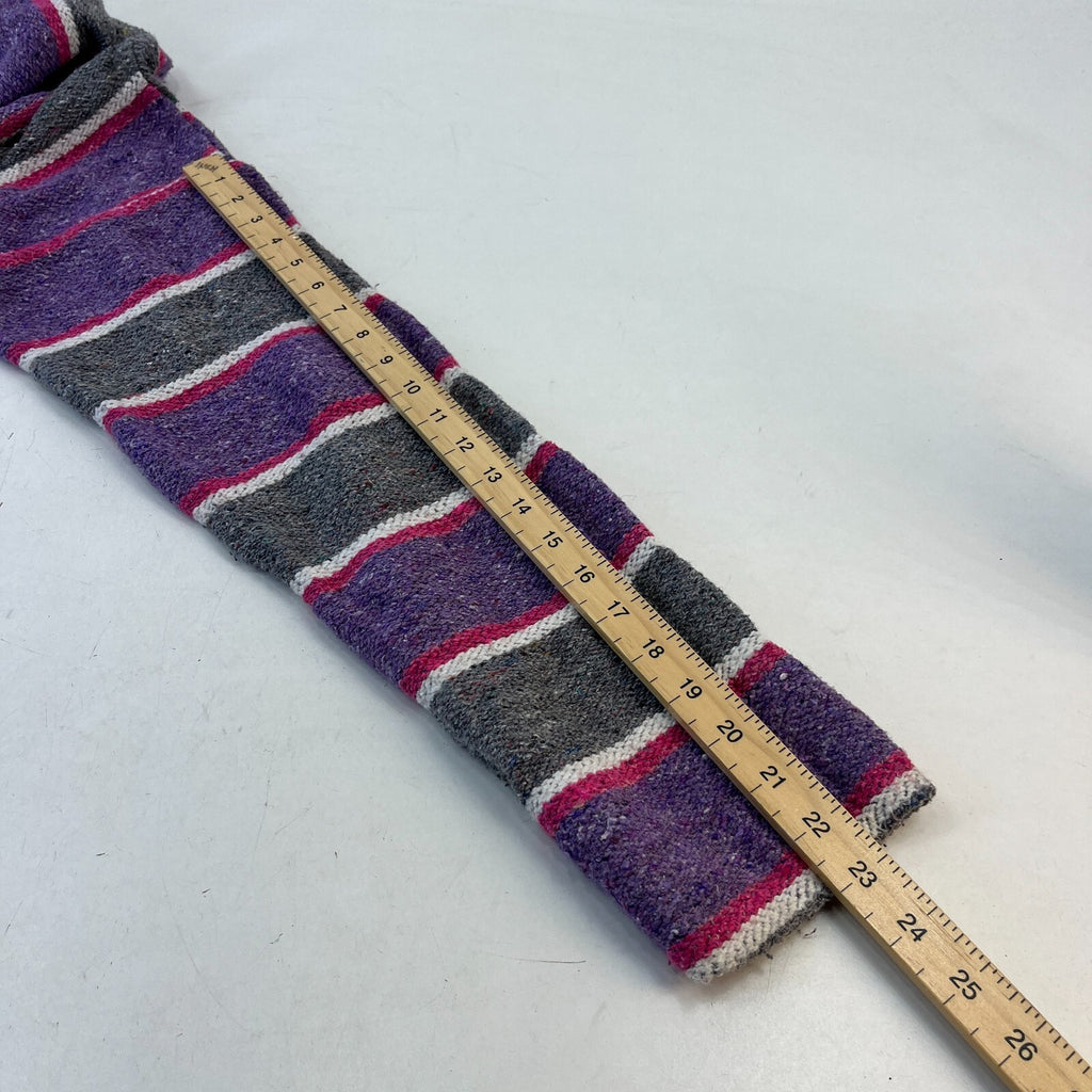Genuine Mexican Baja Hoodie Pullover Hippie Festival Purple/Grey size XL