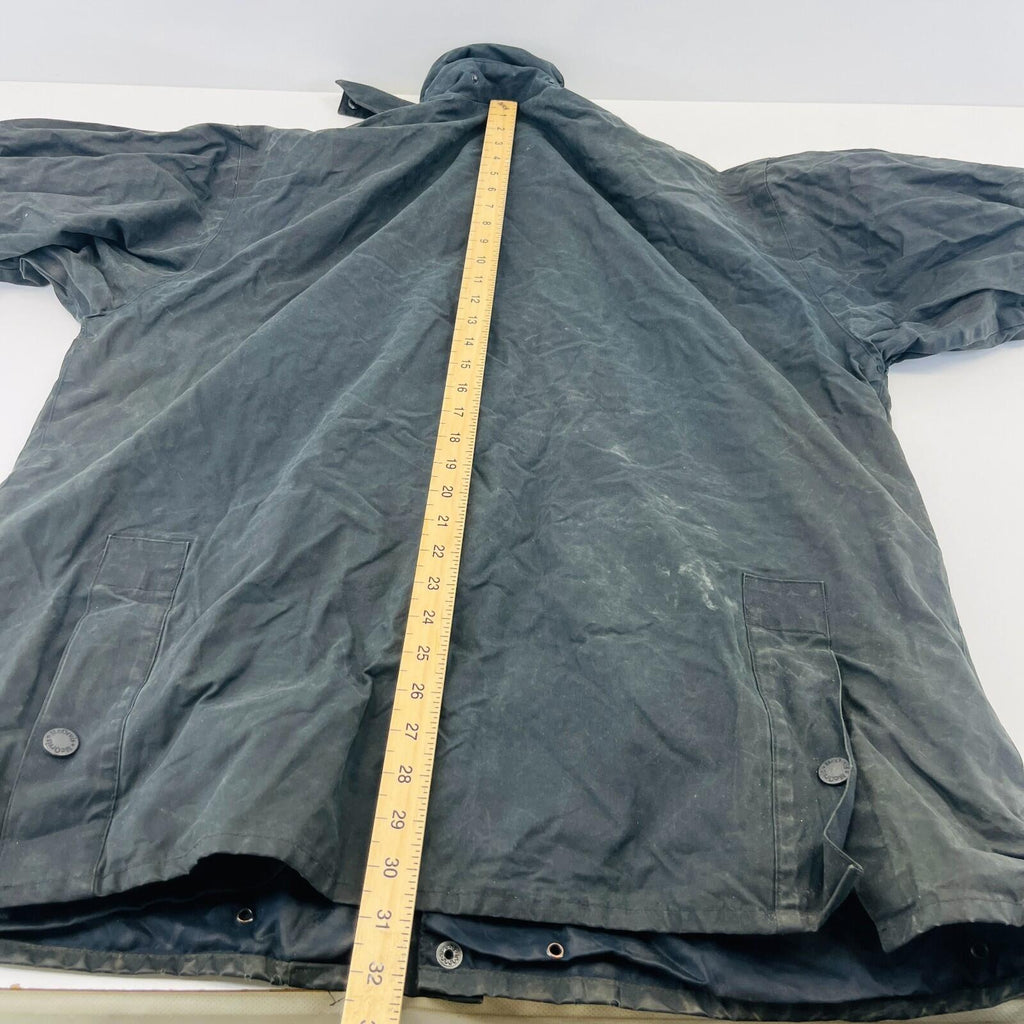 Mc Orvis Wax Jacket Mens size Small Oversized Black Waxed Riding Coat England