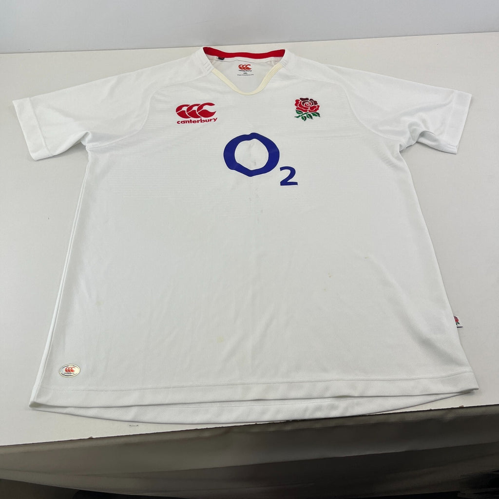 England Rugby Shirt size 2XL RFU Canterbury CCC White Retro Rugby Union Jersey