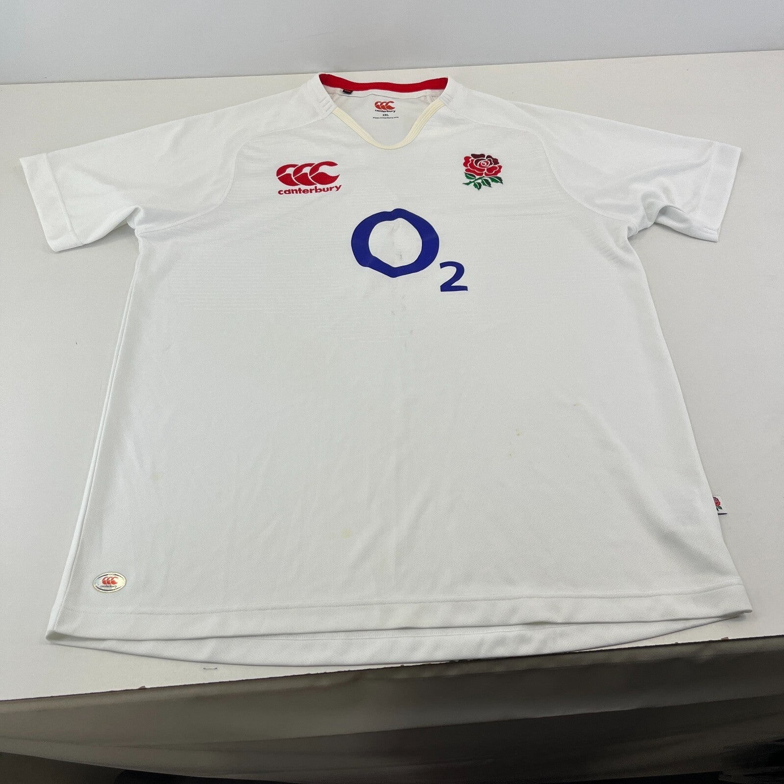 England Rugby Shirt size 2XL RFU Canterbury CCC White Retro Rugby Union Jersey