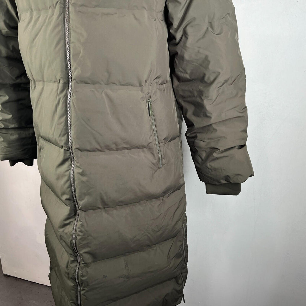Sweaty Betty Nimbus Mid Waterproof Down Puffer Coat Hooded Large/14 Olive Green