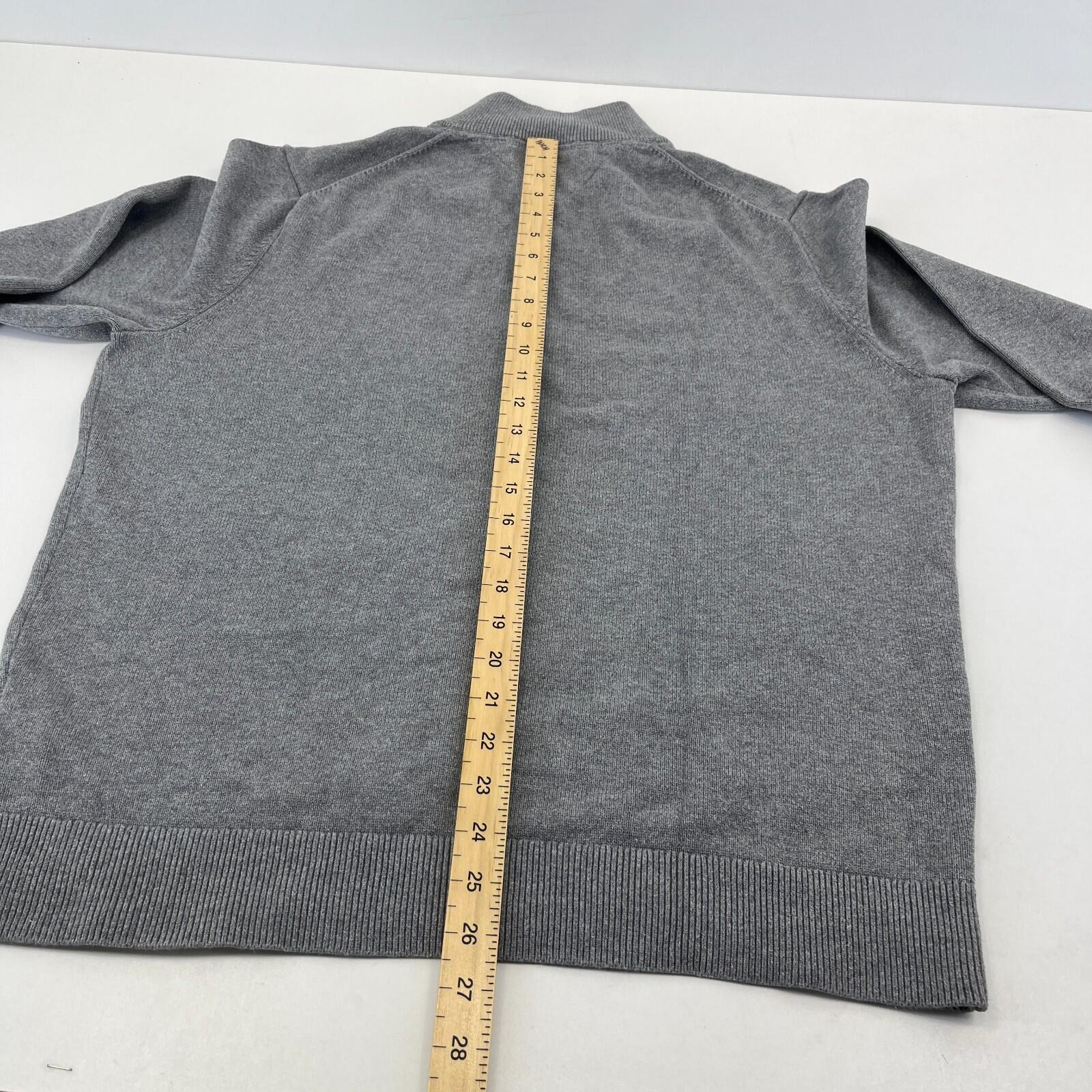 Tommy Hilfiger Mens 1/4 Zip Jumper Sweater XL Grey Funnel Neck