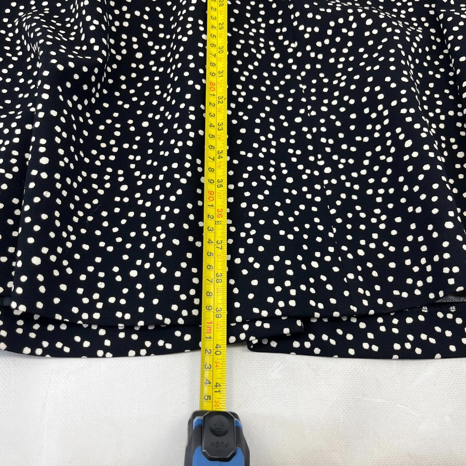 Hobbs Short Sleeve Midi Dress in Black Polka Dot UK size 16