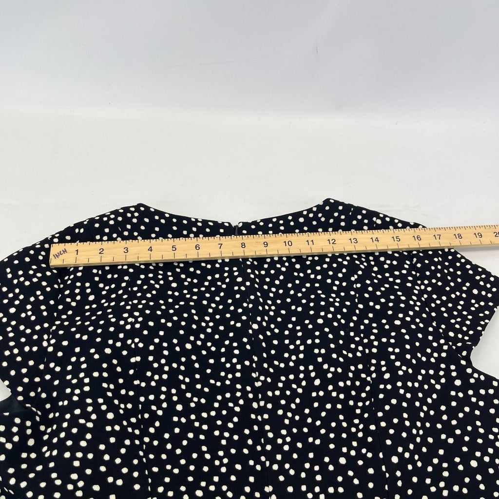 Hobbs Short Sleeve Midi Dress in Black Polka Dot UK size 16