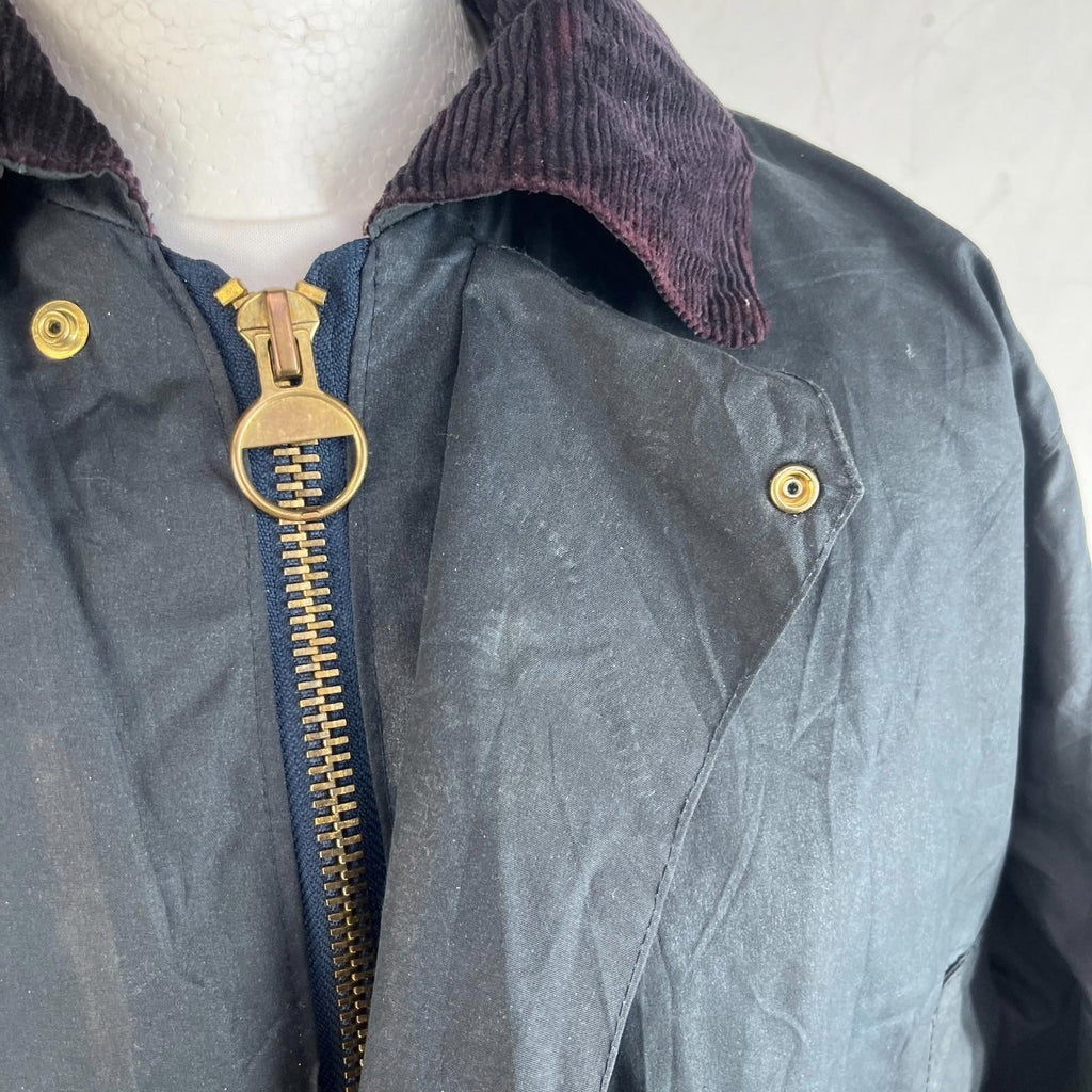Miller & Simons Wax Jacket in Black UK size S - Waxed Cotton Raincoat