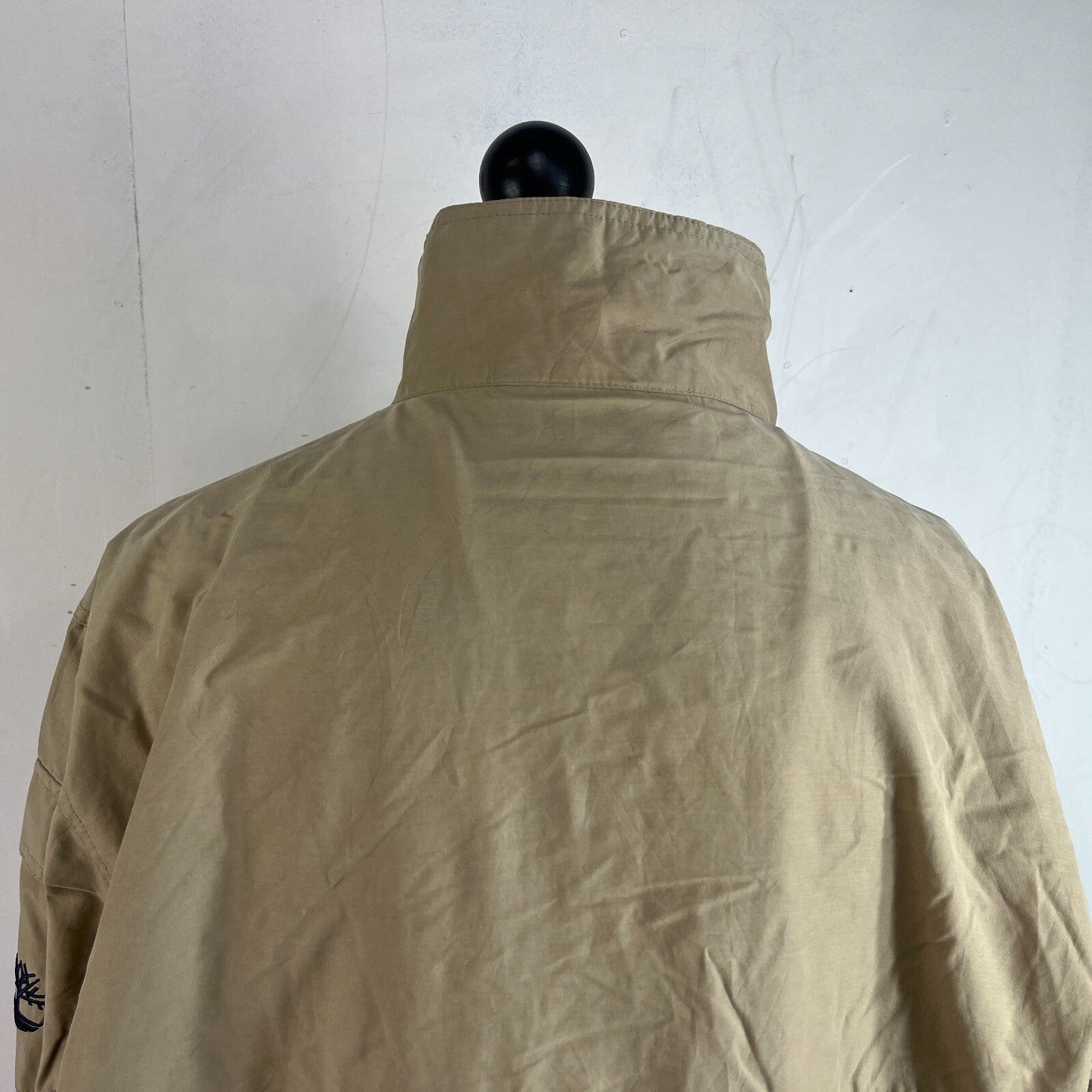 Timberland Men's Weathergear Windbreaker Coat size US M UK L Loose Fit Beige