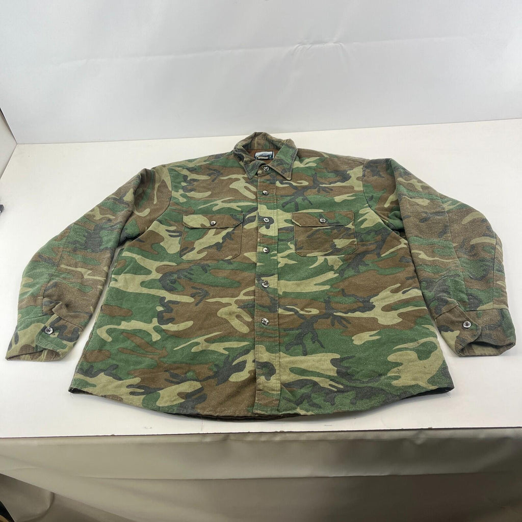 Fieldmaster Men's Insulated Flannel Shirt Green Camo size XL Hunting Outdoors