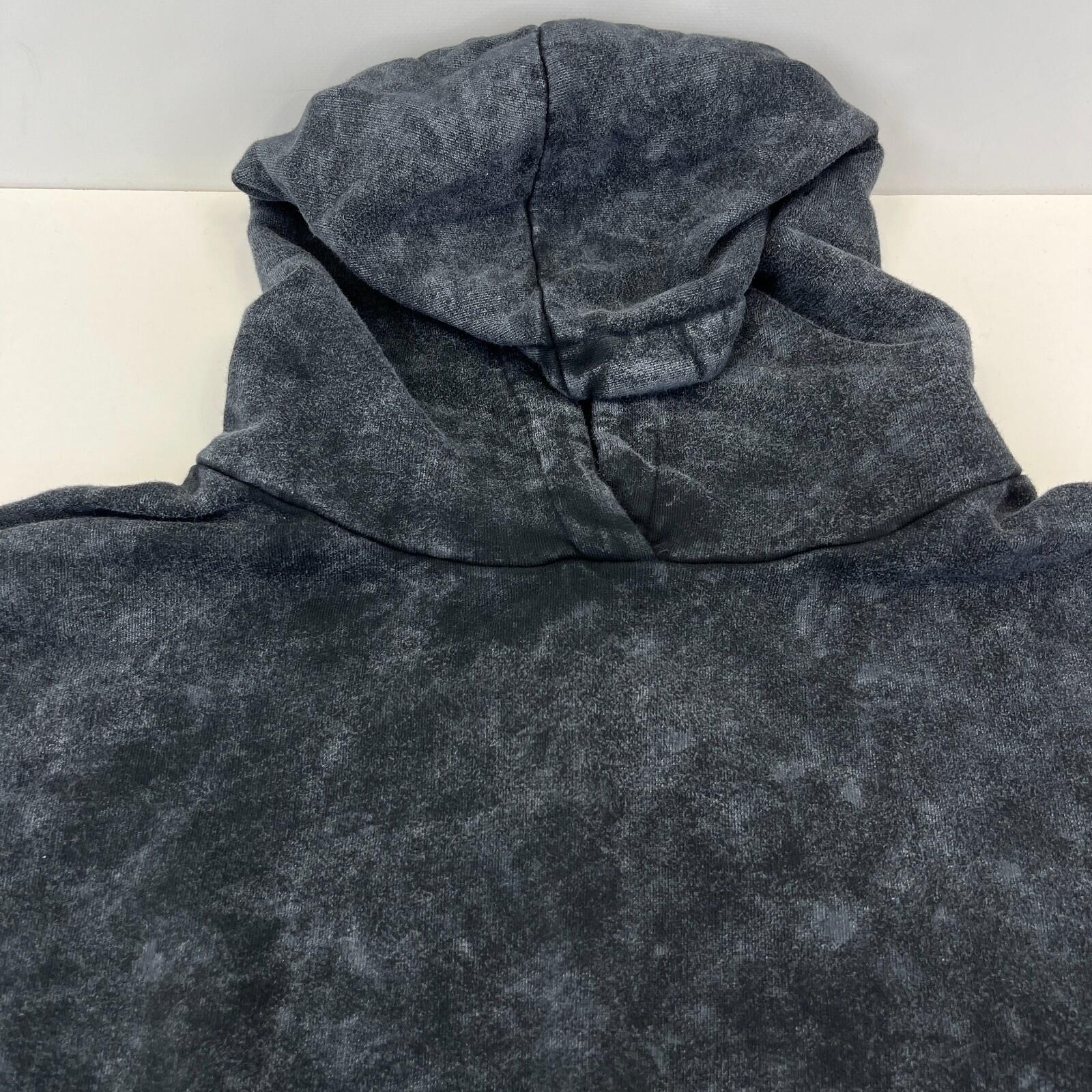 Drop Dead Distressed Look Grey Hoodie Zip Sleeves 100% Cotton Streetwear UK 2XL