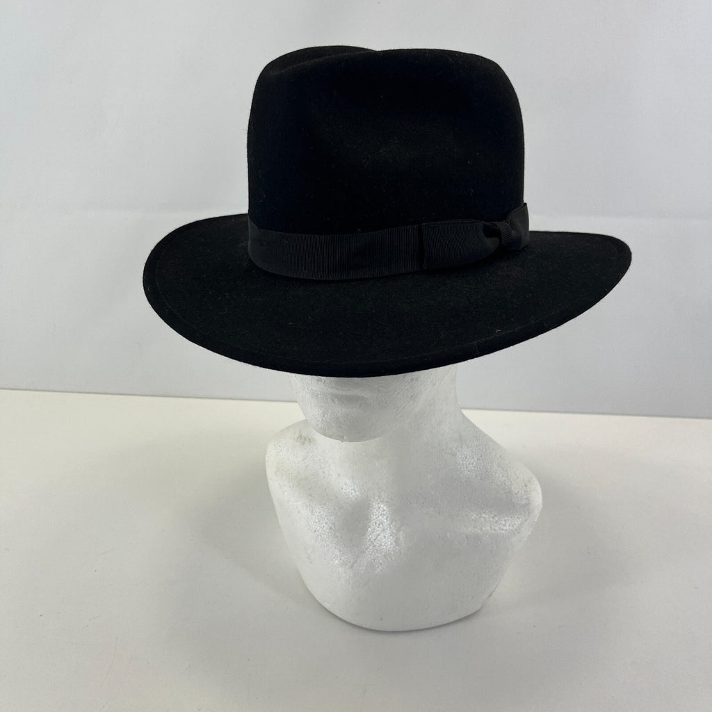 Debenhams Men's Fedora Hat Black 100% Wool size Small