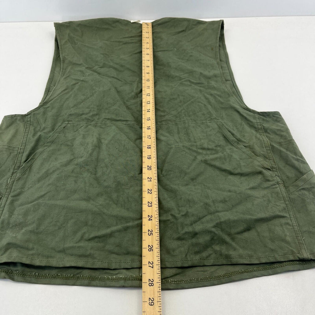 French Waistcoat Gilet Shooting Vest Olive Green Fishing Gamekeeper size Large