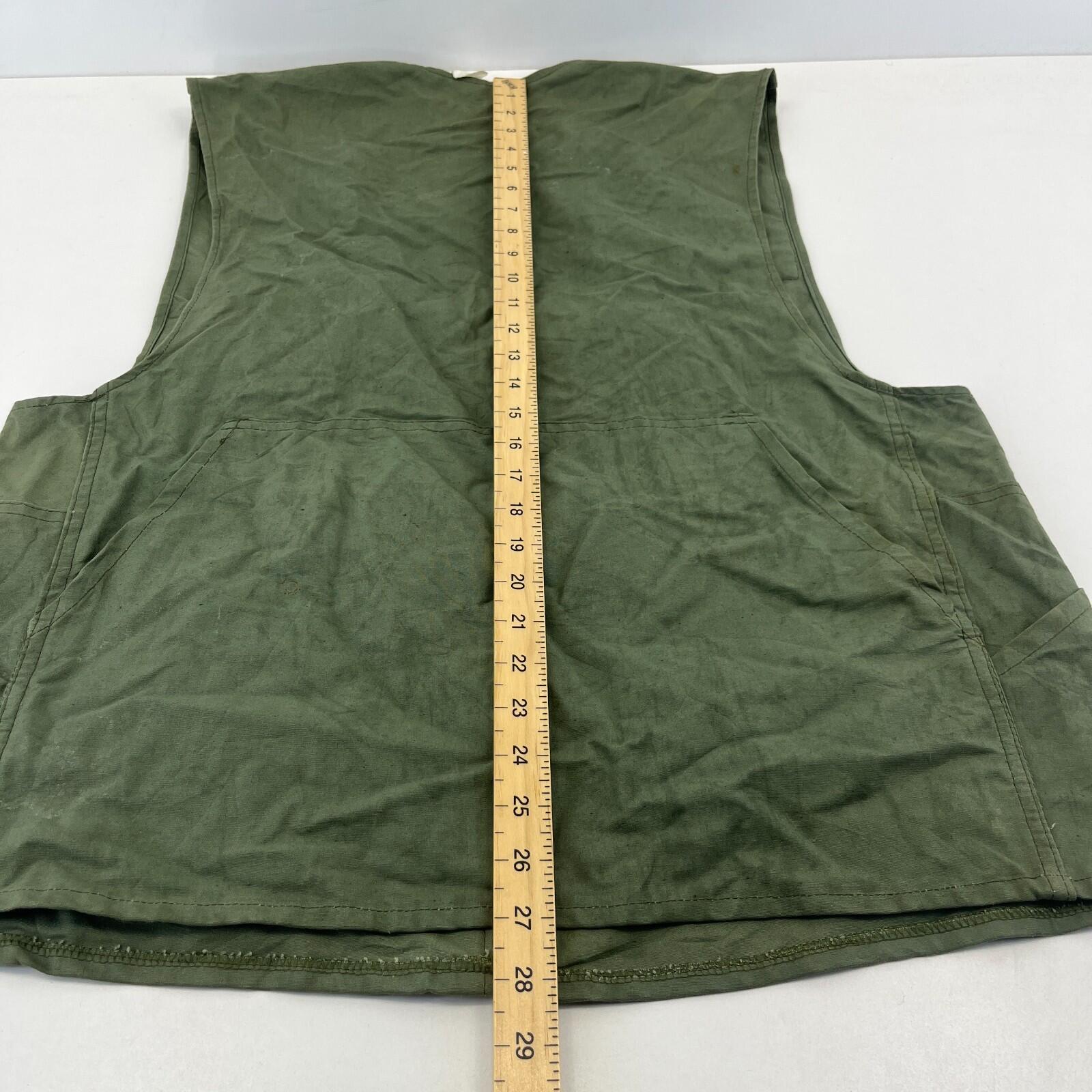 French Waistcoat Gilet Shooting Vest Olive Green Fishing Gamekeeper size Large