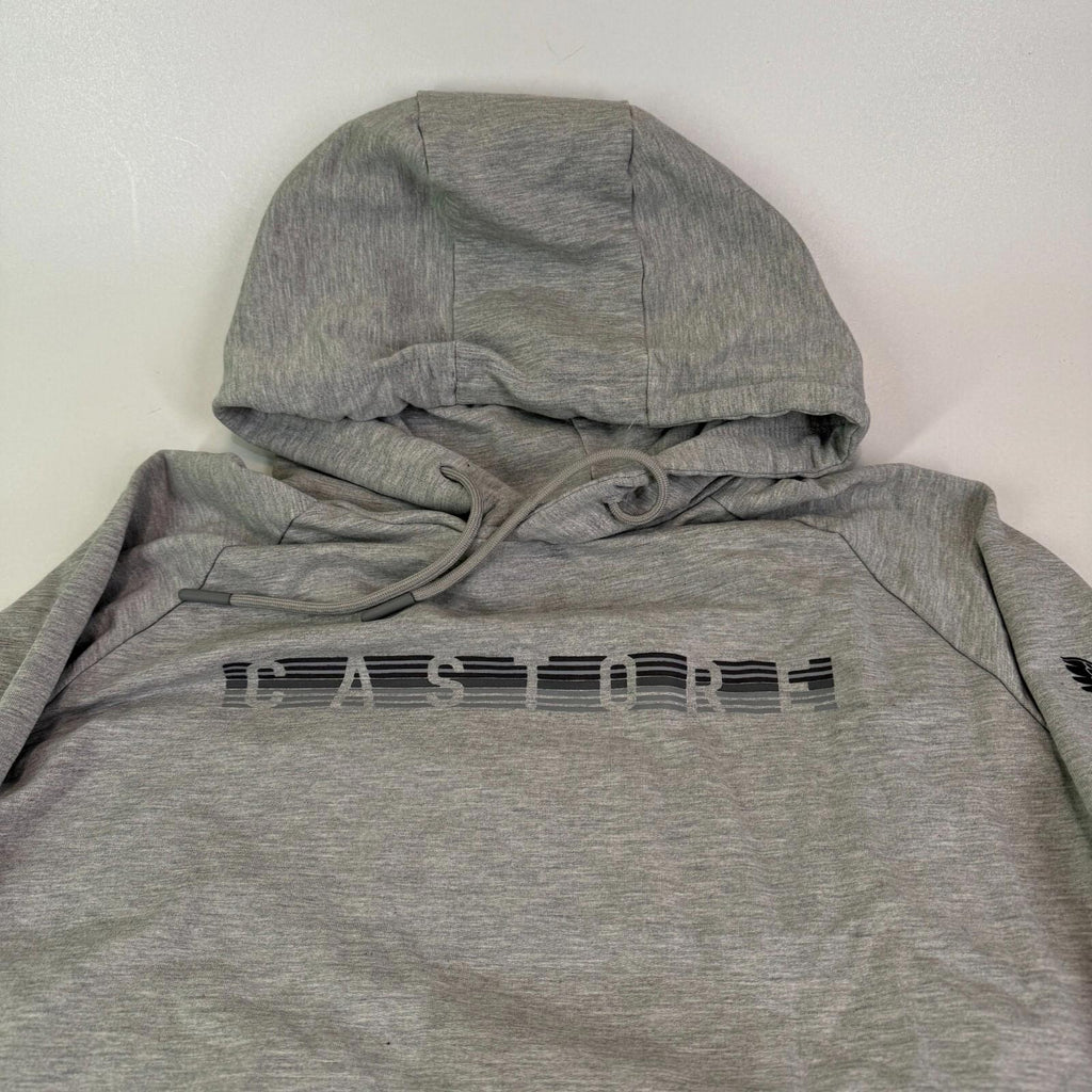 Castore Graphic Spellout Hoodie Mottled Grey size Small - VGC