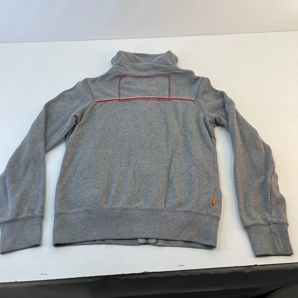 SuperDry Beach Men’s Grey Cotton Full Zip High Neck Logo Sweatshirt size S