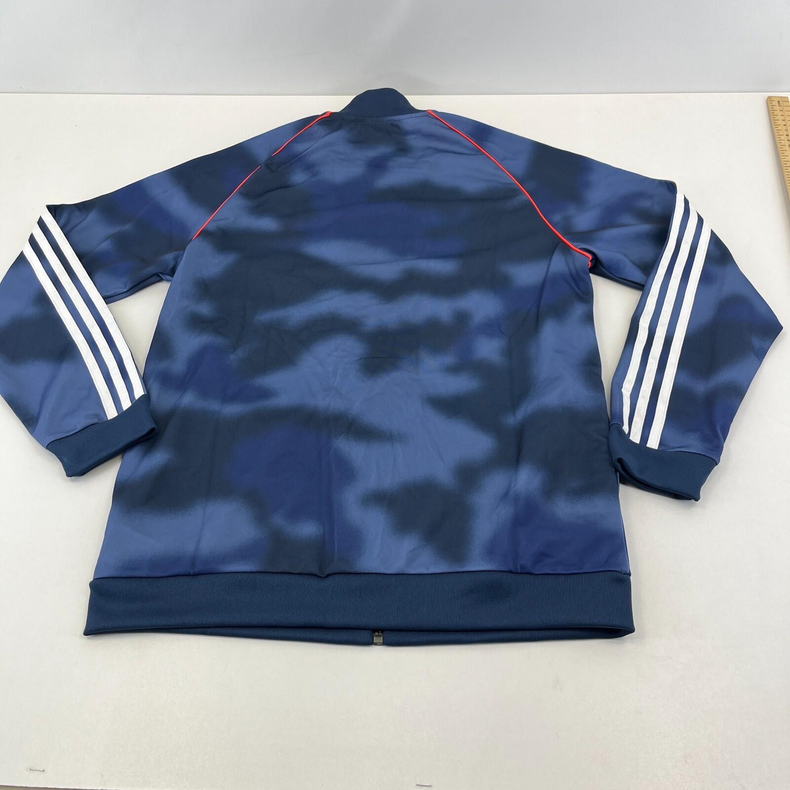 Adidas Originals Primegreen Jacket Blue Camo Full Zip Track Top size 15-16yrs