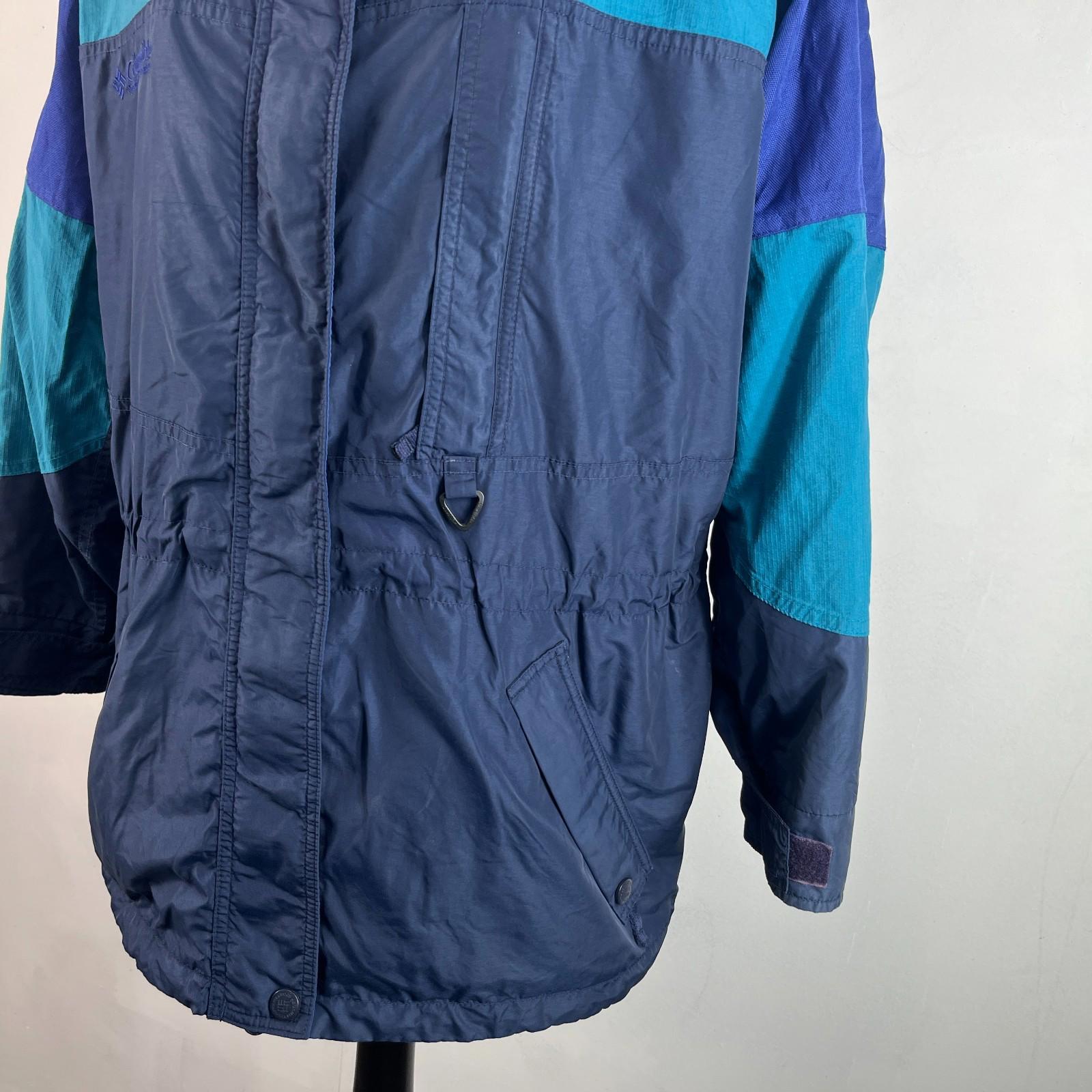Columbia Parka Coat Womens US size L (UK 2XL) Oversized Waterproof Blue Jacket