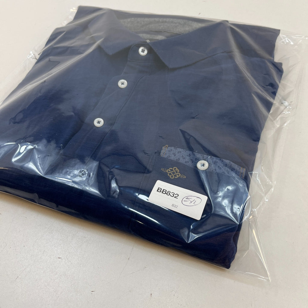 Baileys Men's Navy Blue Polo Shirt with Pocket size 5XL