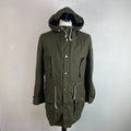 Vtg 80s Women's Bundeswehr German Army Parka Jacket Olive Green & Liner size L