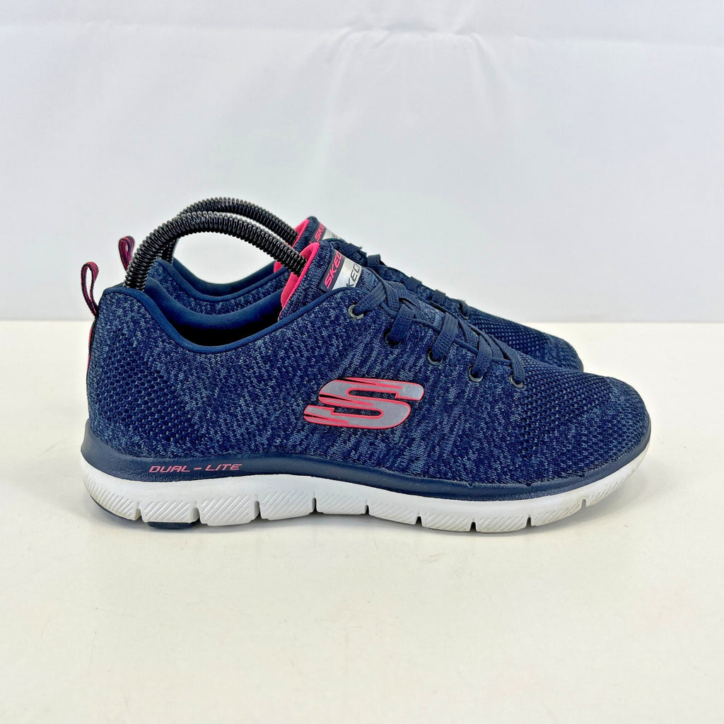 Skechers Dual Lite Trainers Air Cooled Memory Foam Grey & Pink size UK 5 - EU 38