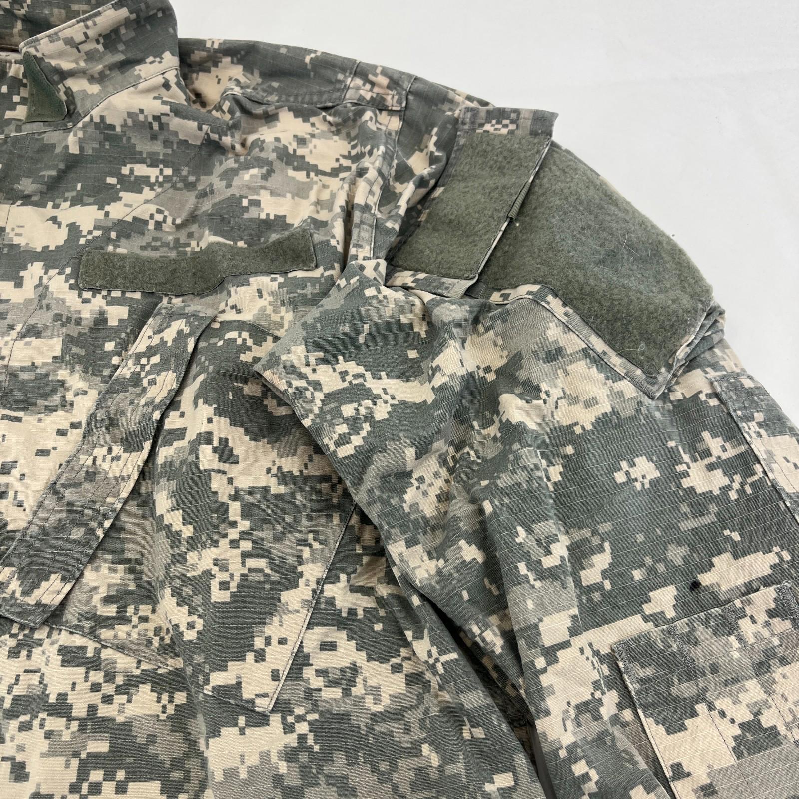 US Army Digital Camo Combat Uniform Ripstop Field Zip Coat Jacket Medium Short