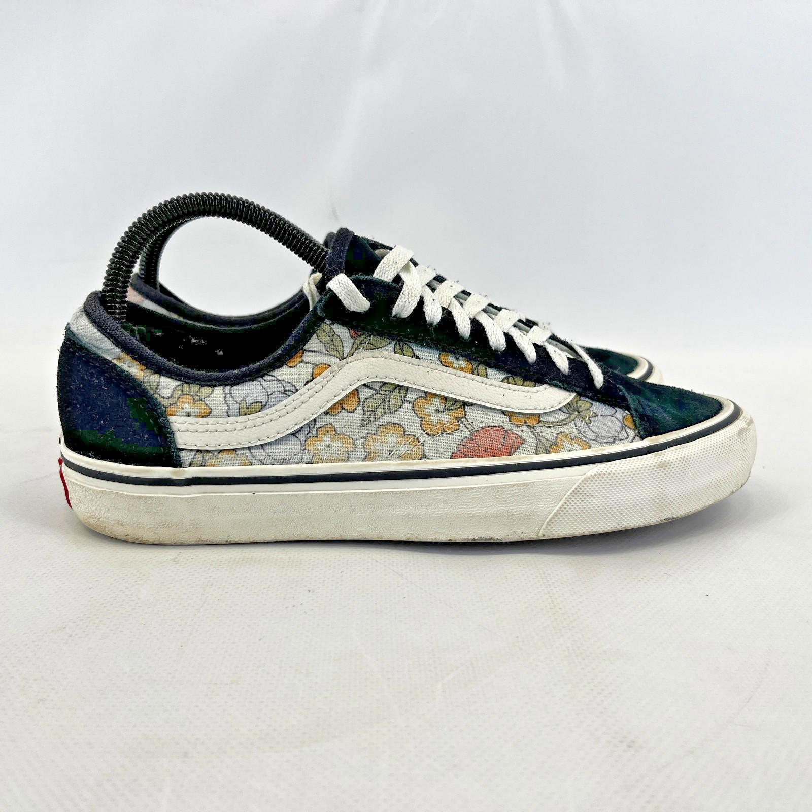 Vans Off the Wall Trainers Floral & Suede Low Top Skate Sneaker UK size 5.5