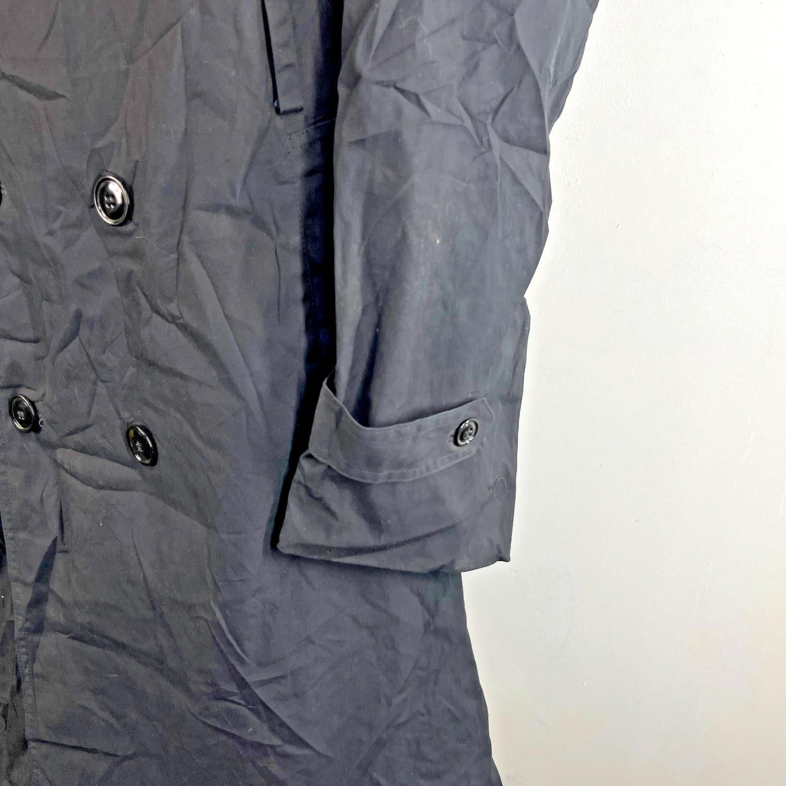 Vintage US Army Military Long Trench Coat Raincoat in Black size 42R