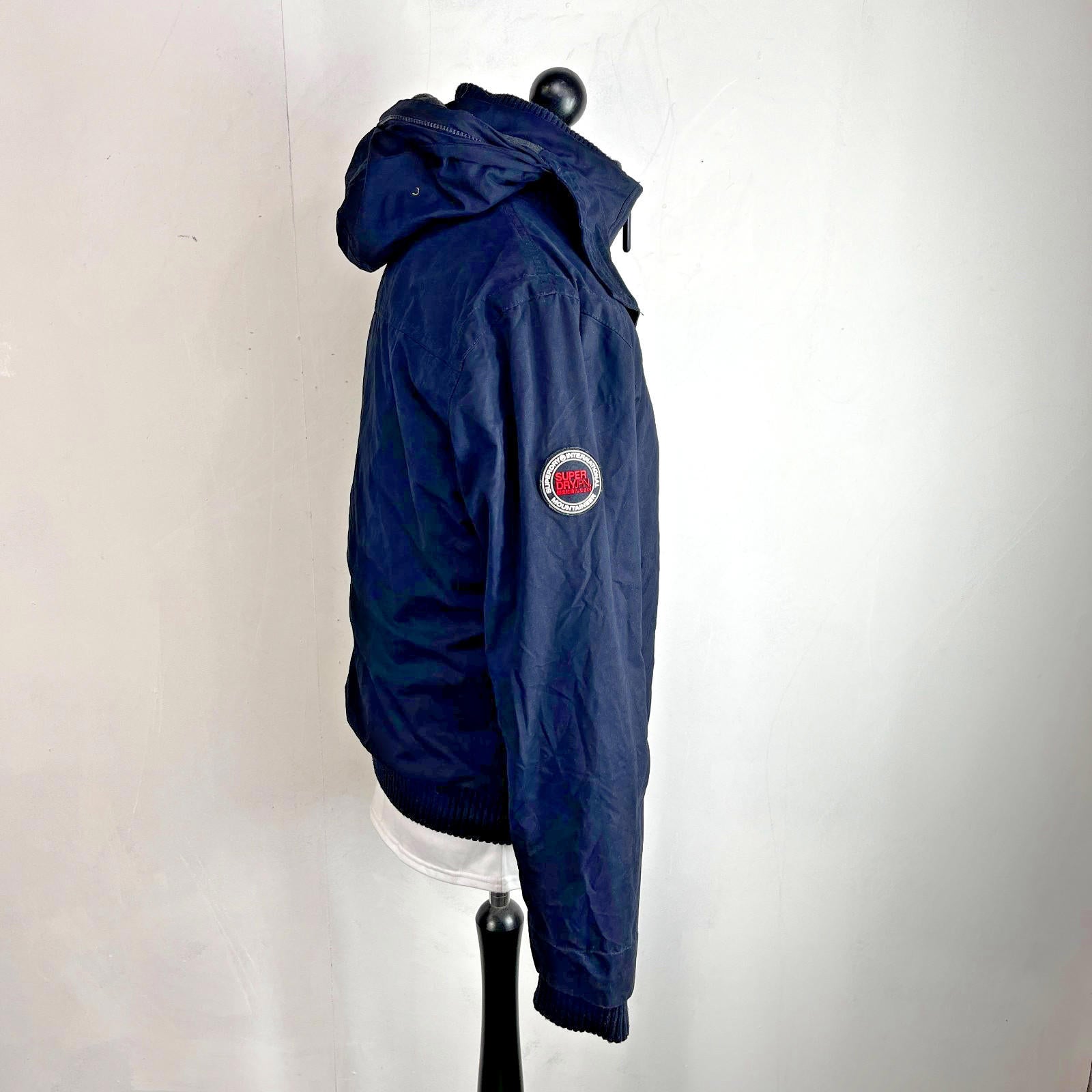 Superdry Microfibre  Windbomber Windbreaker Bomber Jacket size XL Navy Blue