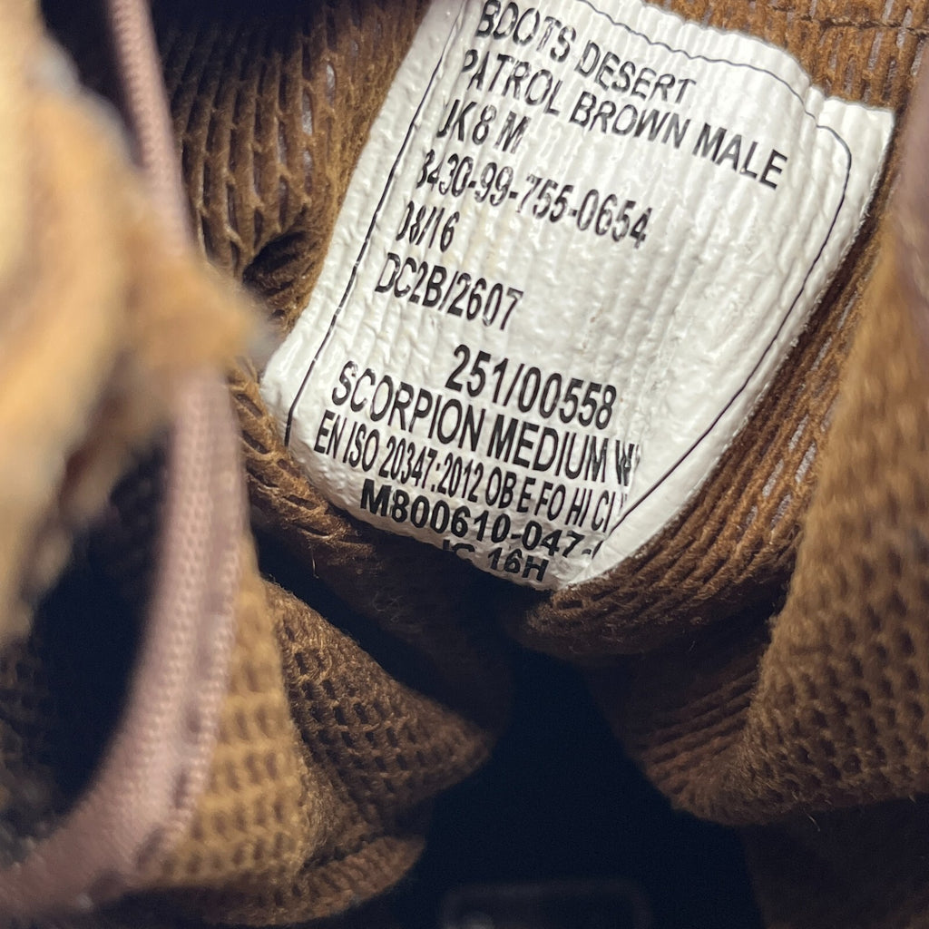 Magnum Scorpion Desert Patrol Boots British Army Surplus Brown Male size 8 M