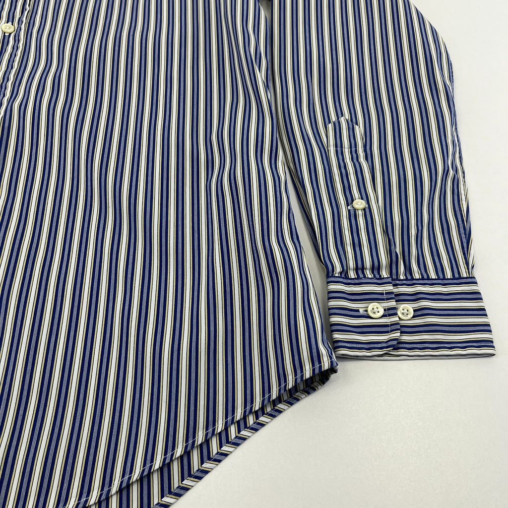 Ralph Lauren Shirt Mens 15 1/2 M Blue Pinstriped Cotton Button Up RL Pony