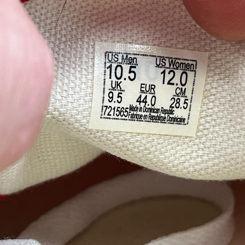 Vans Authentic Lo Skate Trainers Shoes Red Men's size UK 9.5 / EU 44 - Near Mint