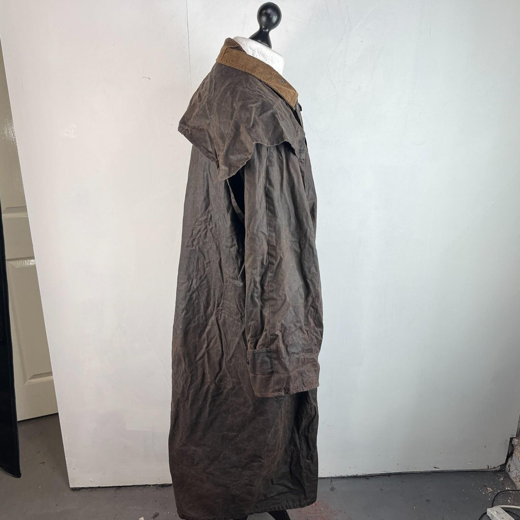 NKS Heavy Duty Brown Wax Waxed Stockman Riding Coat Jacket size XL