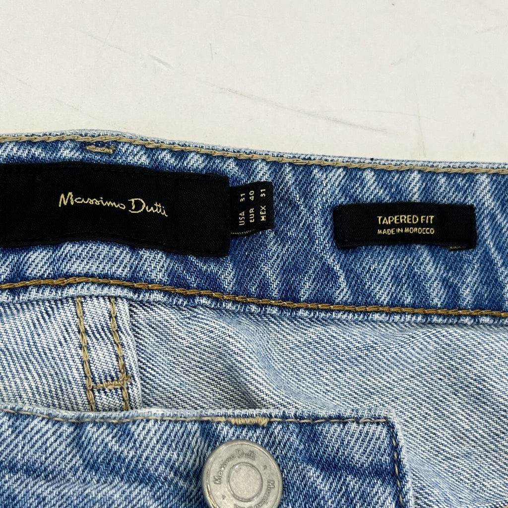 Massimo Dutti Men’s Jeans Mid Blue Denim Straight Leg 5-Pocket W36" L30"