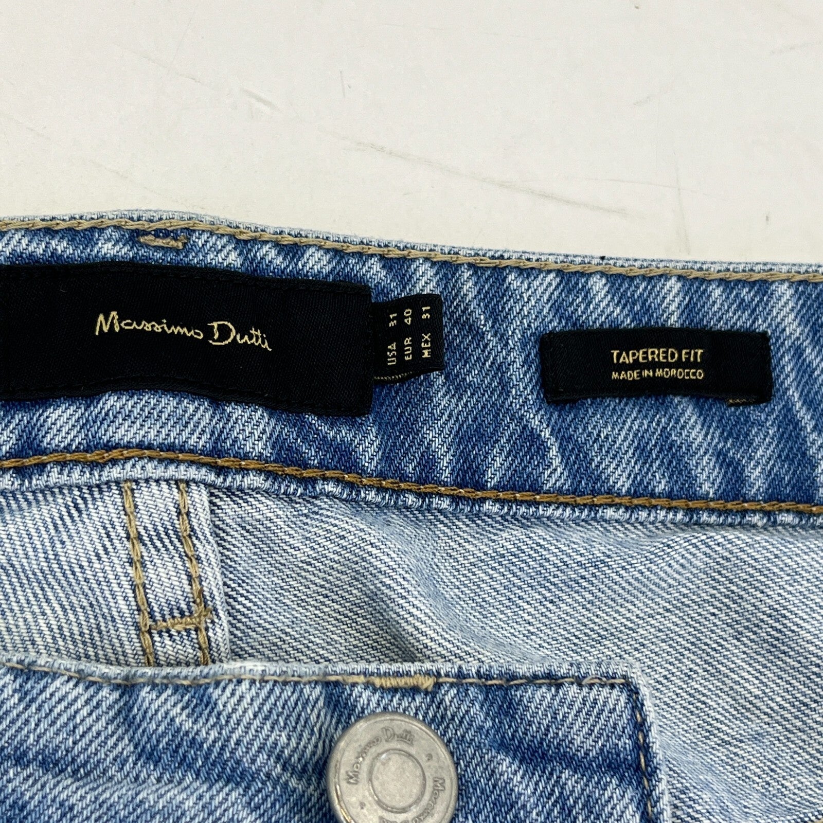 Massimo Dutti Men’s Jeans Mid Blue Denim Straight Leg 5-Pocket W36" L30"