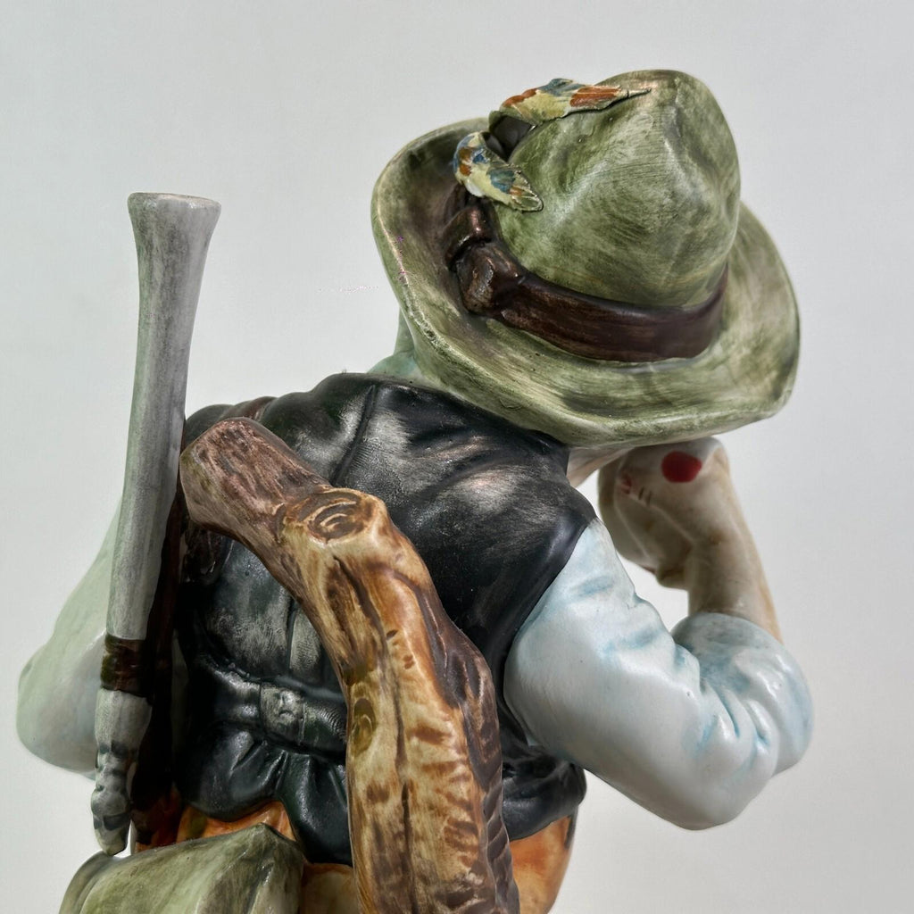 Rare The Hunter Capodimonte Figure Mopping His Brow - Approx 10.5" - VGC