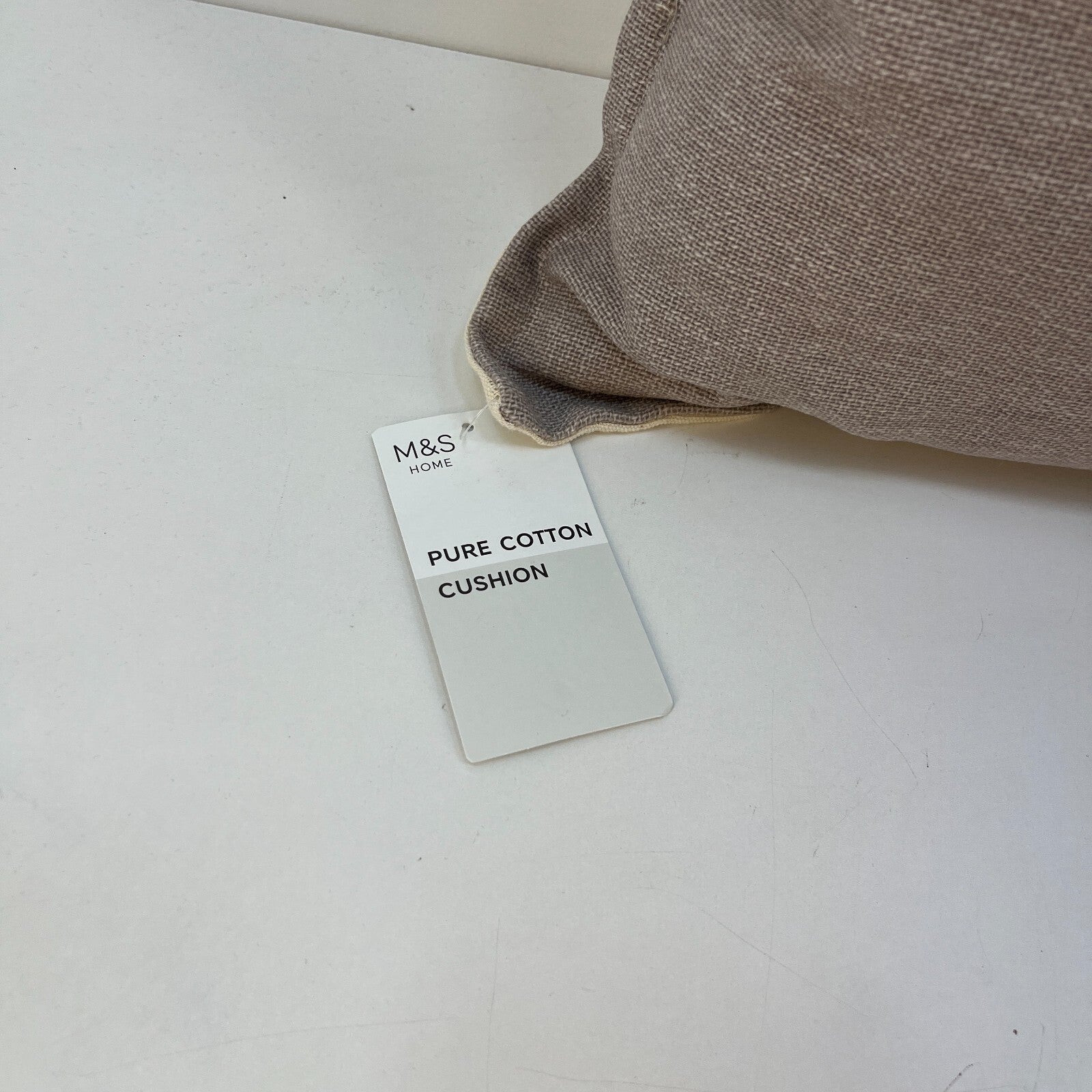 M&S Rectangular Bolster Cushion Mottled Grey & Cream Zip Close 74cm x 41cm - New