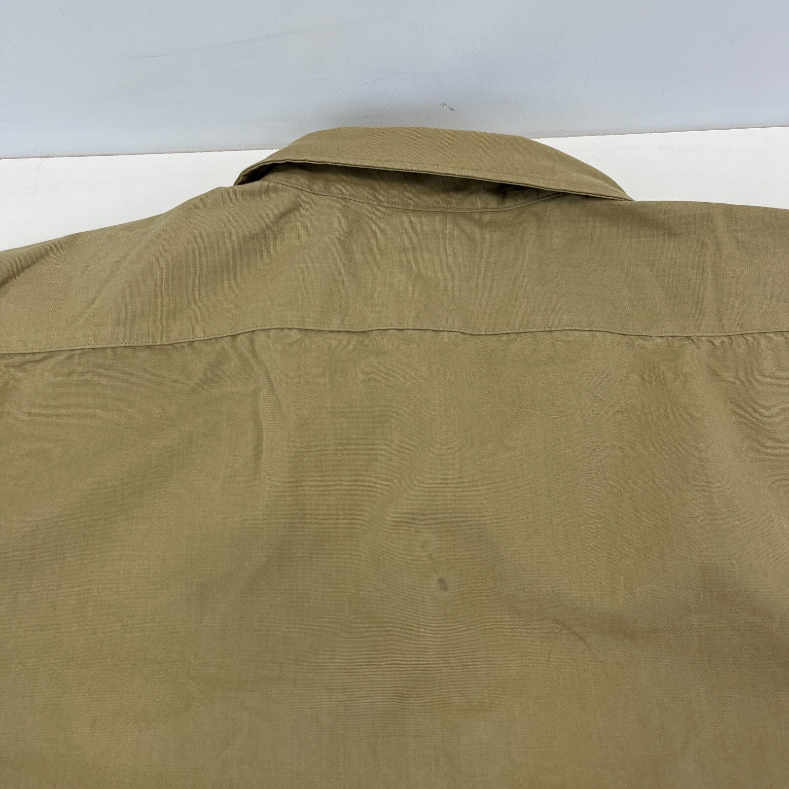 Vintage Elbeco Reeves Khaki Sanforized Poplin Workwear Shirt US Military XL