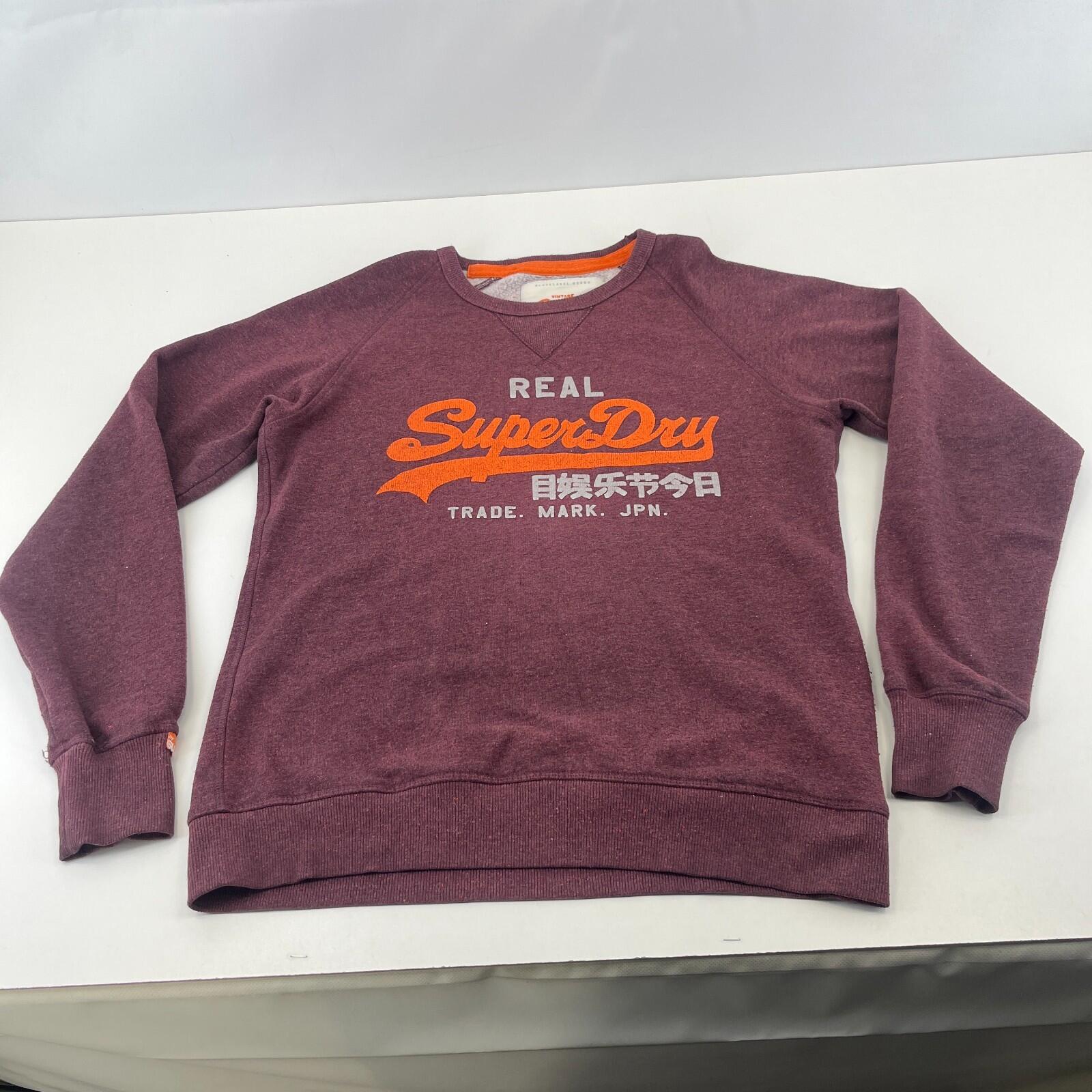 SuperDry Premium Black Label Sweatshirt in Burgundy Red size Large