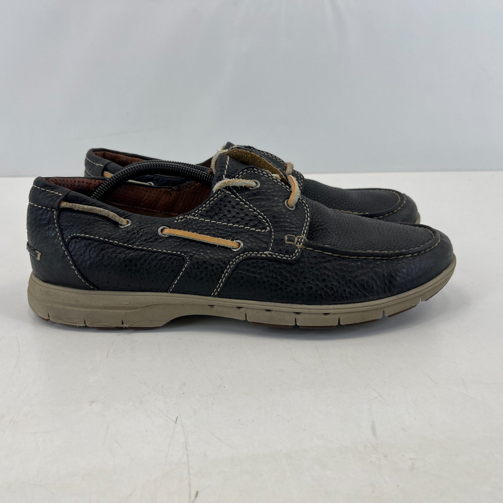 Clarks Unstructured Deck Shoes Mens Blue Soft Leather Nautical Boat UK 9.5 EU 44
