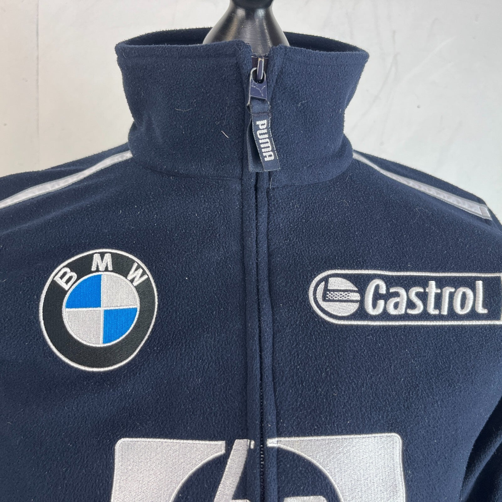 BMW Williams F1 Racing Team Embroidered Fleece Jacket in Black Womens UK size 10