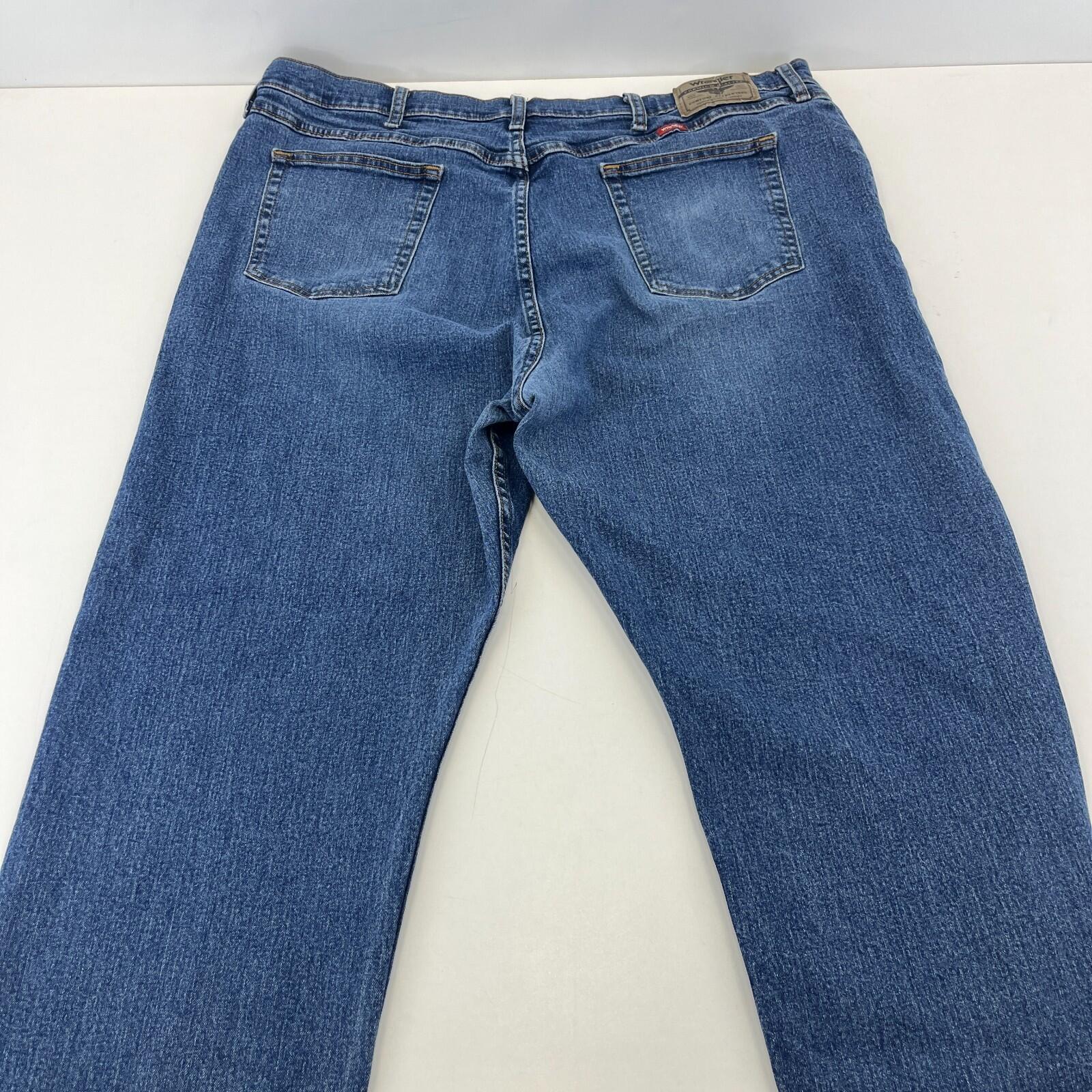 Wrangler Men's Blue Straight Leg Stretch Denim Jeans W42" L30"