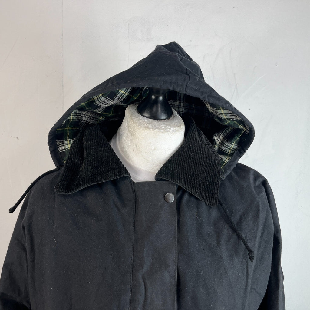 Oxford Blue Women's Wax Jacket size Large Black Country Coat Made in England