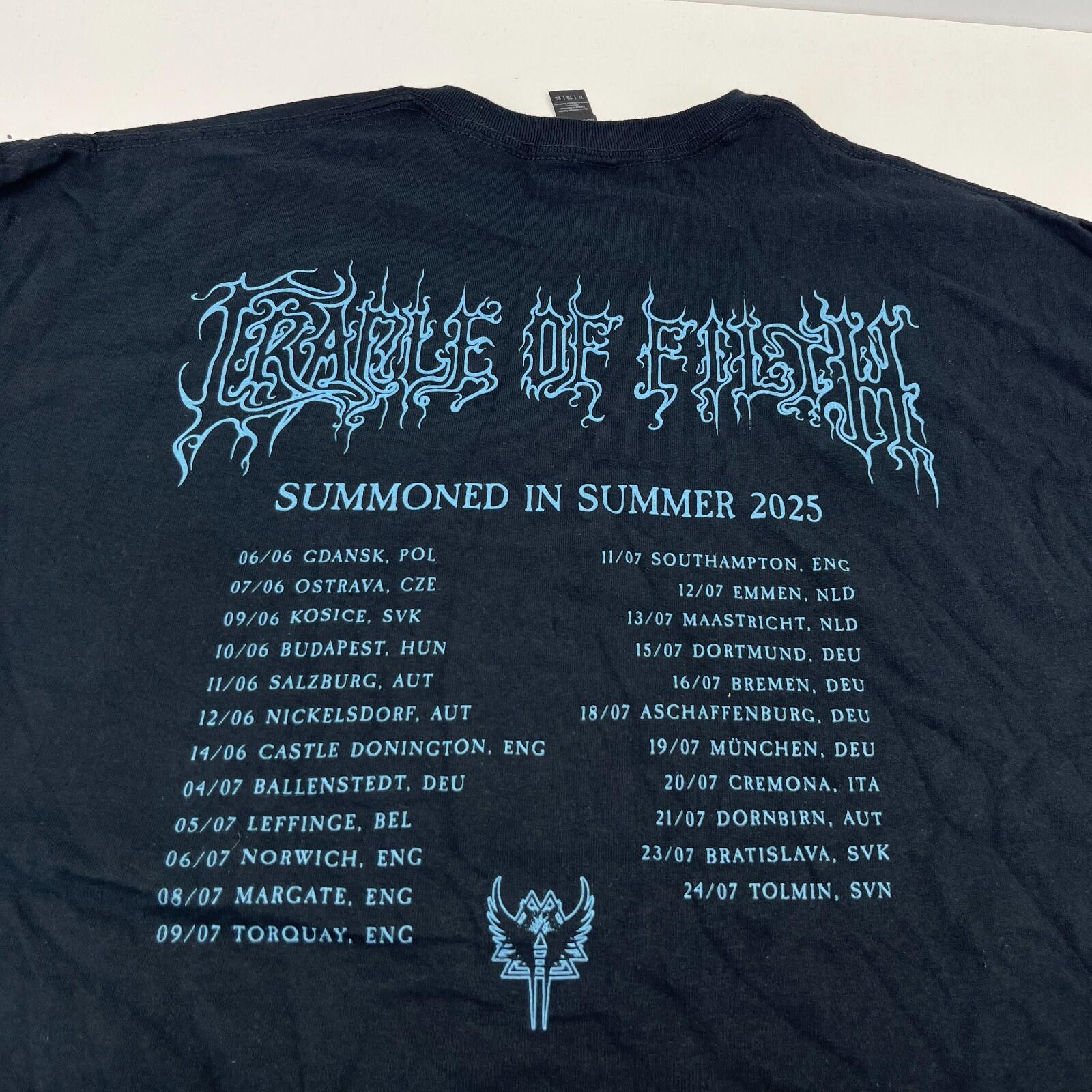 Cradle of Filth Summoned in Summer 2025 Tour T Shirt size XL - NWOT