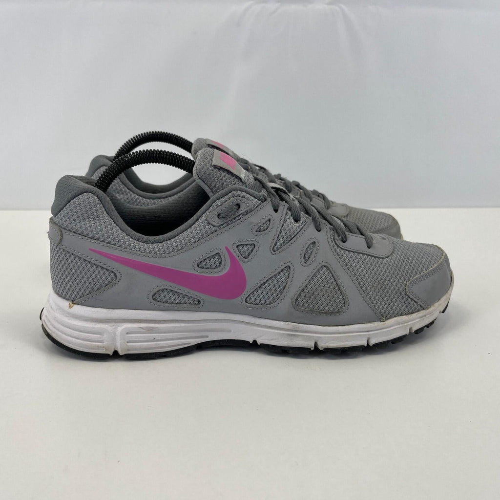Nike Trainers Revolution 2 Grey & Pink Mesh Running Gym Shoes size UK 7 / EU 41