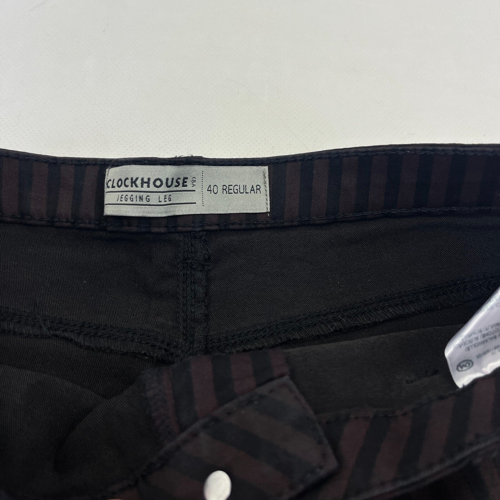 Clockhouse Womens Black/Purple Striped Jeans Cotton Blend Skinny size 40R NWOT