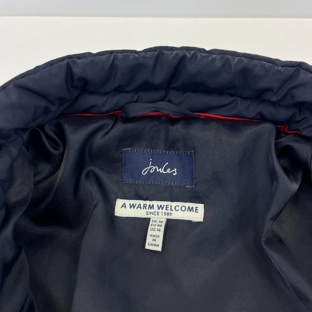 Joules Warm Welcome Collection Quilted Jacket Navy Blue size 18