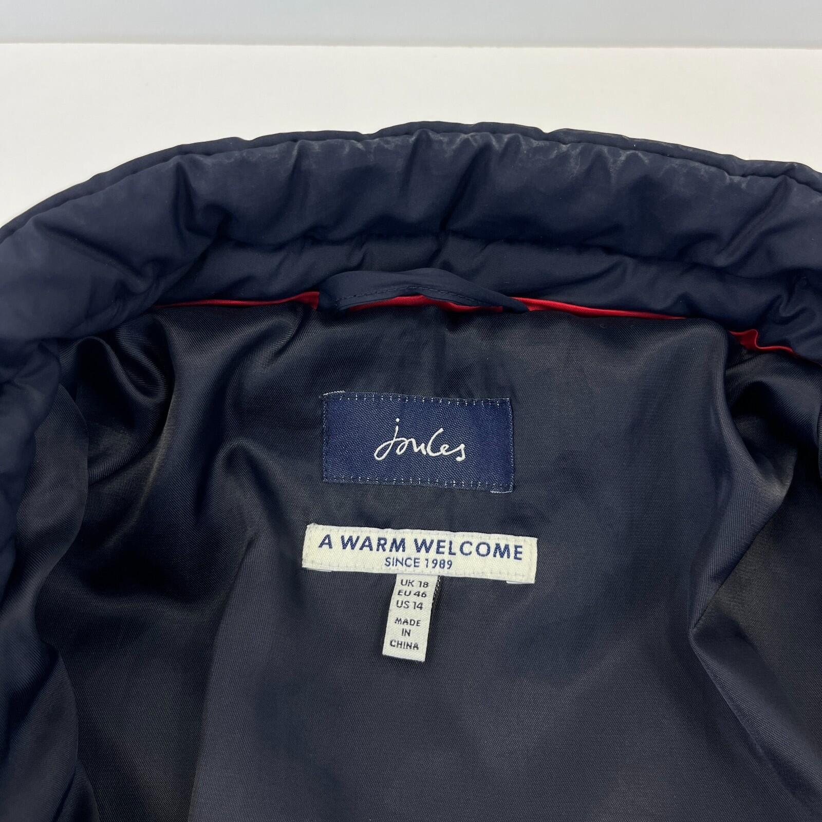 Joules Warm Welcome Collection Quilted Jacket Navy Blue size 18