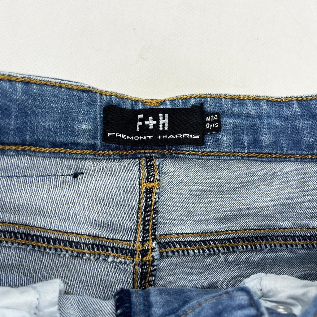 Fremont & Harris Kids Distressed Ripped Skinny Jeans in Blue size W24 10yrs